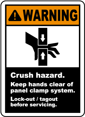 Crush Hazard Lock-Out Tagout Label