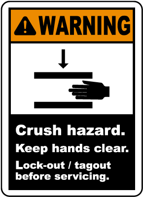 Crush Hazard Lock-Out Tagout Label