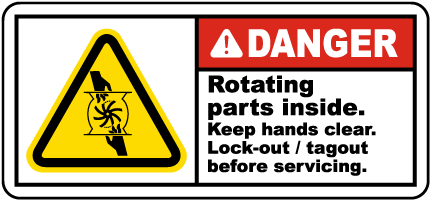 Rotating Parts Inside Lock-Out Label