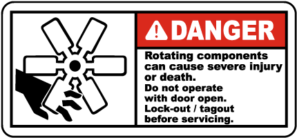Moving Blades Lock-Out Power Label