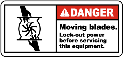Rotating Parts Inside Lock-Out Label