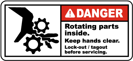 Rotating Parts Inside Lock-Out Label