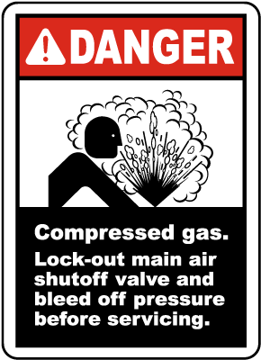 Compressed Gas Lock-out Label