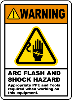 Arc Flash and Shock Hazards Label