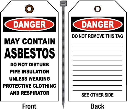Danger May Contain Asbestos Tag