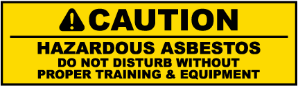Caution Hazardous Asbestos Label