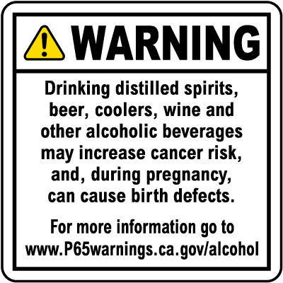 Alcoholic Beverage Exposure Point of Sale Warning Sign