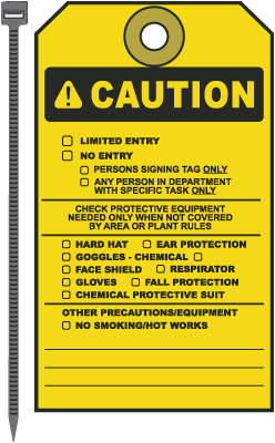 OSHA Caution Limited Entry Barricade Tag