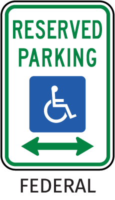 Federal Handicap Parking Sign (Double Arrow)