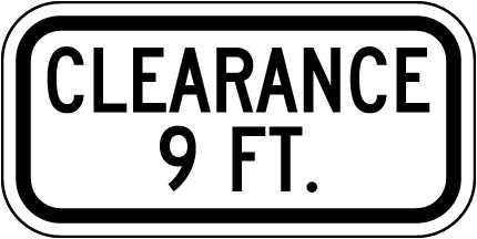 Clearance 9 FT Sign
