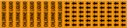 Chlorine Liquid Pipe Label on a Card