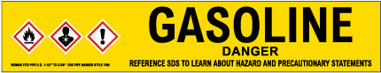 Gasoline Pipe Label