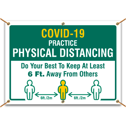 Covid-19 Practice Physical Distancing Banner
