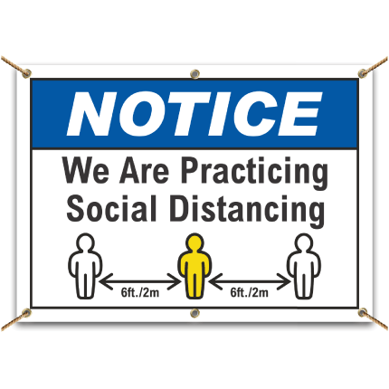 We Are Practicing Social Distancing Banner