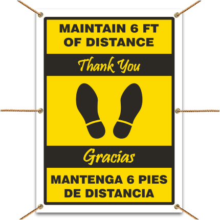 Bilingual Maintain 6 Feet Banner
