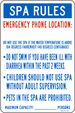 Texas Spa Rules Sign