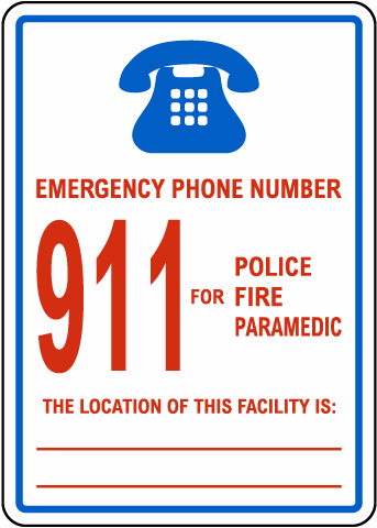 Texas Emergency Phone Sign