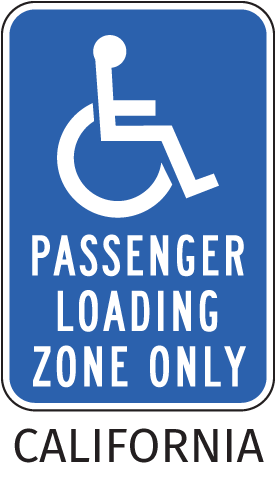 California Passenger Loading Zone Sign