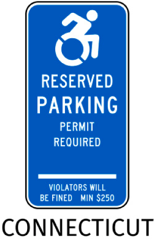 Connecticut Handicap Parking Sign
