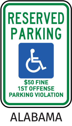 Alabama Accessible Parking Sign
