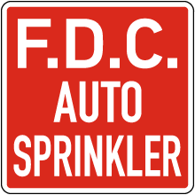 F.D.C. Auto Sprinkler Sign