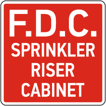 F.D.C. Sprinkler Riser Cabinet Sign