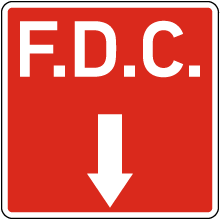 F.D.C. w/ Down Arrow Sign