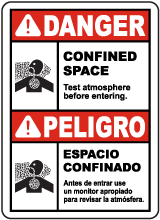 Bilingual Danger Test Atmosphere Before Entering Sign