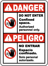 Bilingual Danger Do Not Enter Authorized Personnel Only Sign