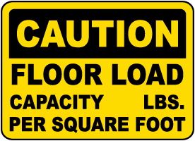 Caution Floor Load Capacity Sign