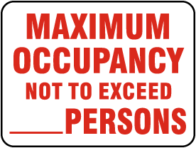 Maximum Occupancy Sign