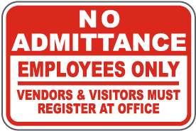 Visitors Register At Office Sign