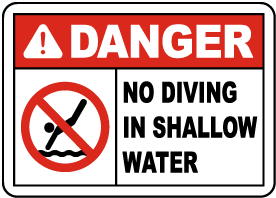 Maryland No Diving Shallow Water Sign