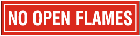 No Open flames Label