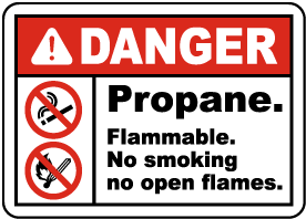 Propane Flammable No Smoking Label