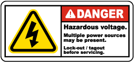 Hazardous Voltage Lock-Out Label