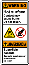 Bilingual Hot Surface Do Not Touch Label