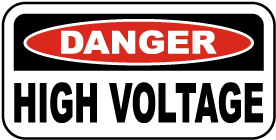 Danger High Voltage Label