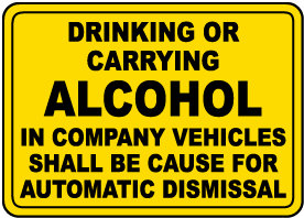 Alcohol Automatic Dismissal Label