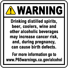 Alcoholic Beverage Exposure Point of Sale Warning Sign