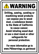 Raw Wood Product Exposure Point of Sale Warning Sign