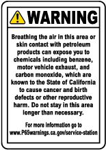 Service Station Warning Sign