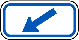 Blue Diagonal Left Arrow Sign
