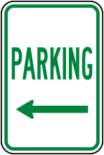 Parking (Left Arrow) Sign