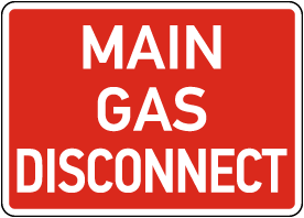 Main Gas Disconnect Sign
