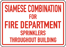 Siamese Combination For Fire Dept Sign