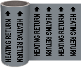 Heating Return Continuous Pipe Marker on a Roll