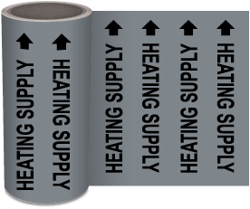 Heating Supply Continuous Pipe Marker on a Roll