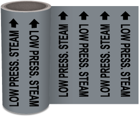 Low Press. Steam Continuous Pipe Marker on a Roll
