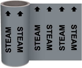Steam Continuous Pipe Marker on a Roll